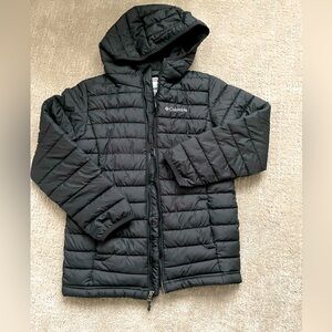 Boys' Columbia Powder Lite II Hooded Puffer Jacket Black Youth M